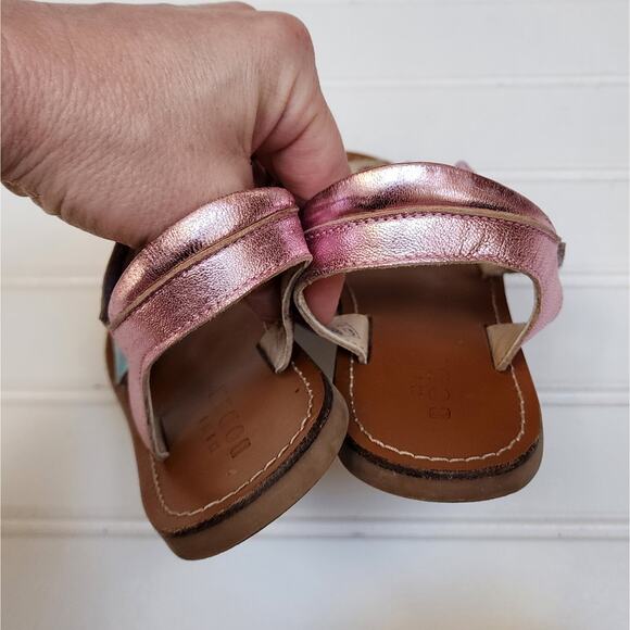 Mini Boden Girls Metallic Star Sandals Size 1 Metallic Pink - Picture 4 of 11